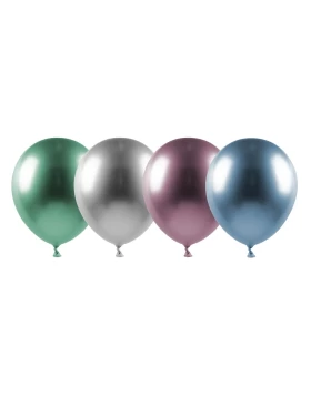 Ballons metallic - Luftballons x4 - Μπαλόνια σε χρώμα μεταλλιζέ
