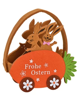 Filzkorb Hase Frohe Ostern mit Henkel / Bunt