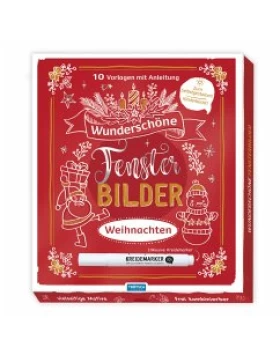 Wunderschöne Fensterbilder mit Kreidemarker Mappe mit Vorlagen und Kreidemarker Weihnachten