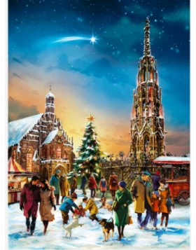 Adventskalender Nürnberg - Schöner Brunnen, 41 x 30 cm