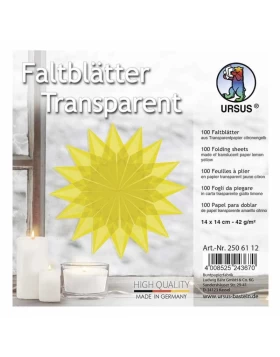 Διάφανα φύλλα κίτρινα για κατασκευή - Faltblätter Transparentpapier gelb