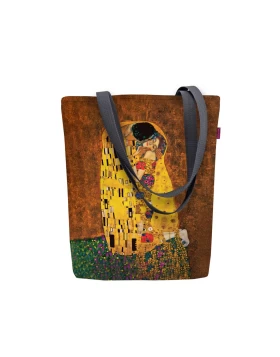 Υφασμάτινη τσάντα ώμου -  Stofftasche, Tragetasche Klimt the kiss canvas,  29 x 40 x 8 cm