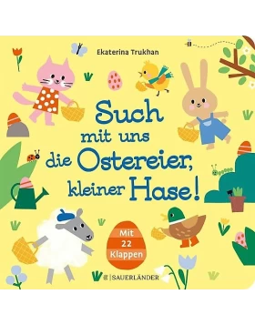 Such mit uns die Ostereier, kleiner Hase!