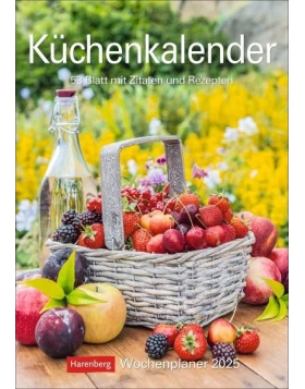 Küchenkalender Wochenplaner 2025 - mit Zitaten und Rezepten