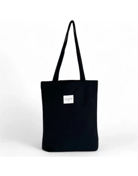 DE LA MUR tote bag velvet μαύρη 36 x 39 cm