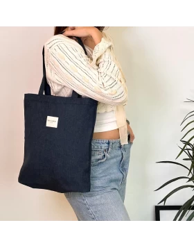 DE LA MUR tote bag navy blue 36 x 39 cm