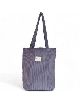 DE LA MUR tote bag κοτλέ μωβ 36 x 39 cm