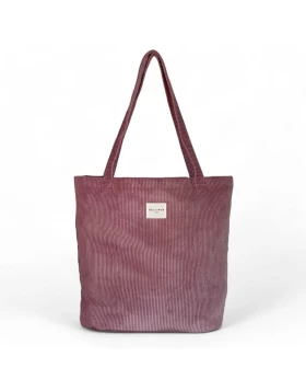 DE LA MUR shopper bag ροζ κοτλέ 50 x 39 cm