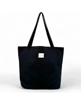 DE LA MUR shopper bag μαύρη 50 x 39 cm