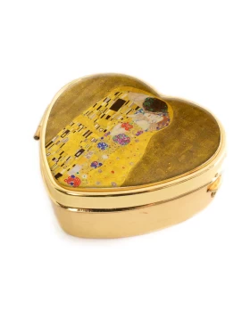 Pill box heart shape , Klimt, The kiss