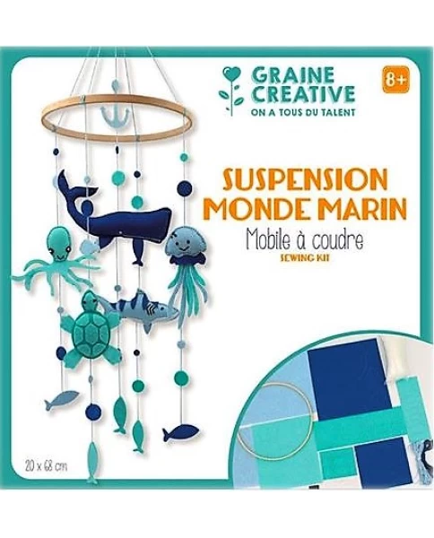 Suspension Monde Marin, 20 x 68 cm