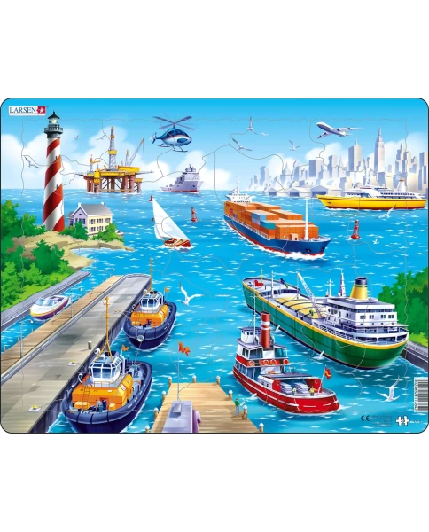 LARSEN παζλ Λιμάνι - Puzzle – Hafen (Meer), 35 x 28 cm