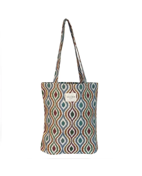 DE LA MUR tote bag multicolored jacquard 36 x 39 cm