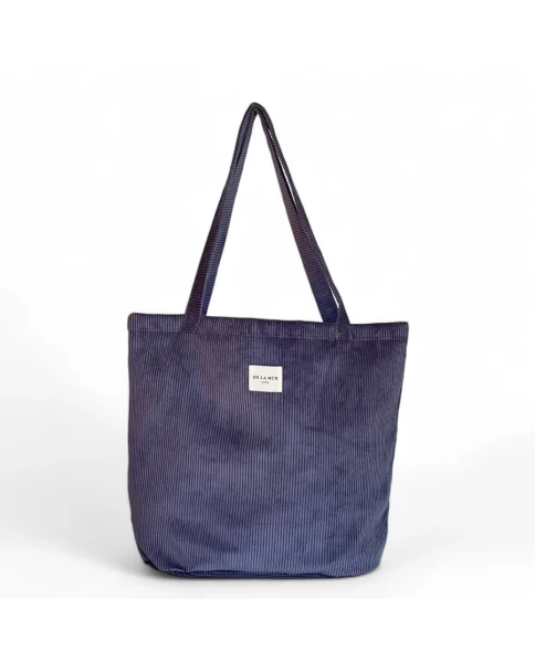 DE LA MUR shopper bag purple corduroy  50 x 39 cm