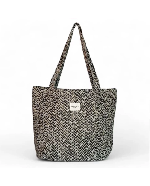 DE LA MUR shopper bag herringbone 50 x 39 cm