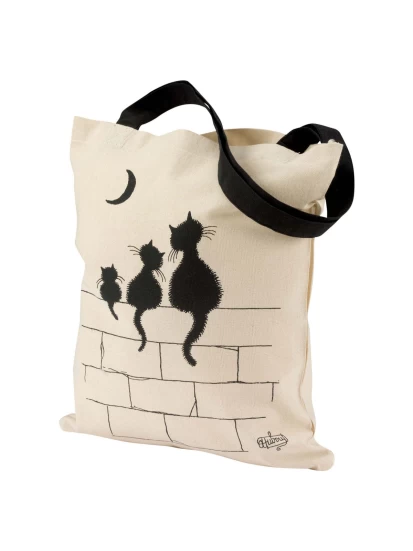 Tote Bag, Stofftasche Sac Dubout 3 chats, 40 x 35 cm