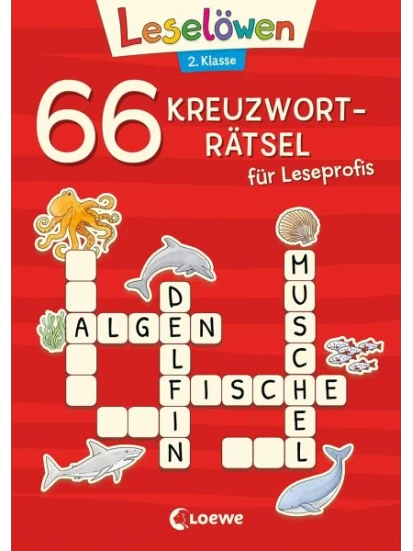 66 Kreuzworträtsel für Leseprofis - 2. Klasse (Rot)