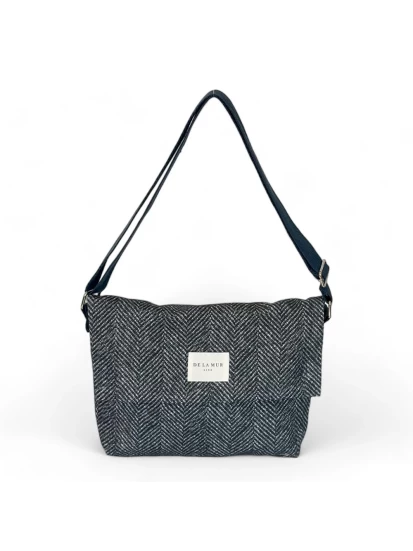 DE LA MUR mini crossbody bag grey 31 x 27 cm with adjustable strap 