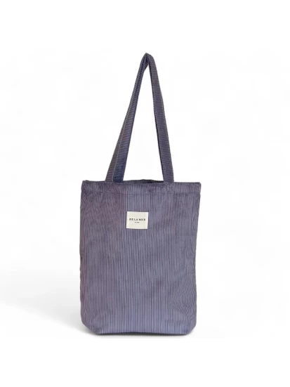 DE LA MUR purple corduroy tote bag 36 x 39 cm