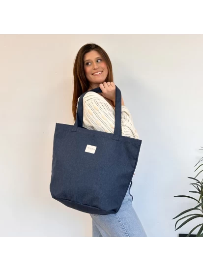 DE LA MUR shopper bag navy 50 x 39 cm