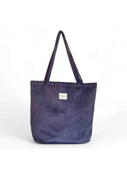 DE LA MUR shopper bag κοτλέ μωβ 50 x 39 cm