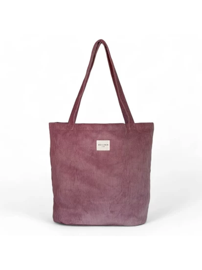 DE LA MUR shopper bag ροζ κοτλέ 50 x 39 cm